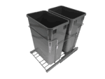SiYi America - 35/50QT Double Waste Container Wire Pull Out Set (Kit + Two Trash Bins)